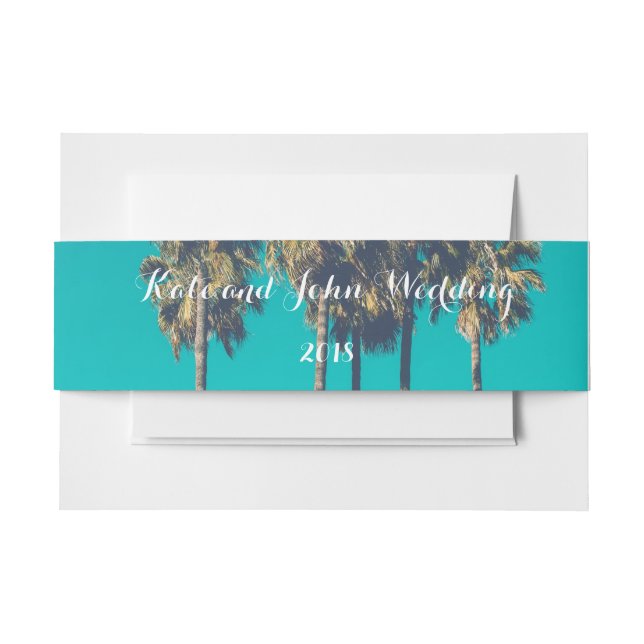 Beach Wedding Belly Band Palms (Front Example)