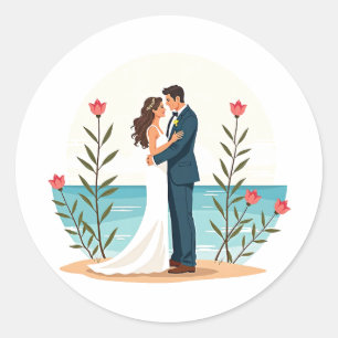 Beach Wedding Bliss Sticker