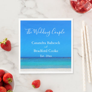 Beach Wedding Blue Ocean Napkins