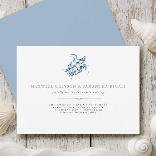 Beach Wedding Blue Sea Turtle