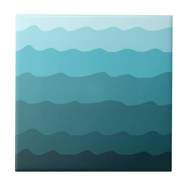 Beach Wedding Blue Waves Decorative Ceramic Tile (Front)