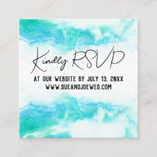 Beach Wedding Blue Waves Mini Website Enclosure Ca Card