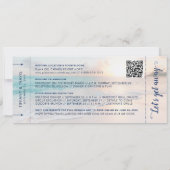 Beach Wedding Boarding Pass All-In-One Invitation (Back)