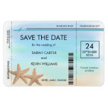 Beach Wedding Boarding Pass Save The Date Magnets at Zazzle