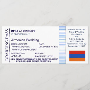 Beach Wedding Boarding Pass Ticket-Destination Invitation