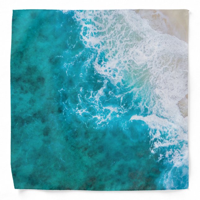 Beach Wedding Bridal Party Men's Pocket Square Bandana (Front)