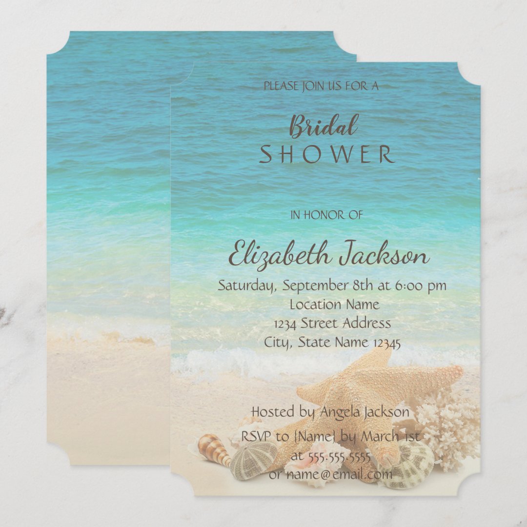 Beach Wedding Bridal Shower Invitation | Zazzle