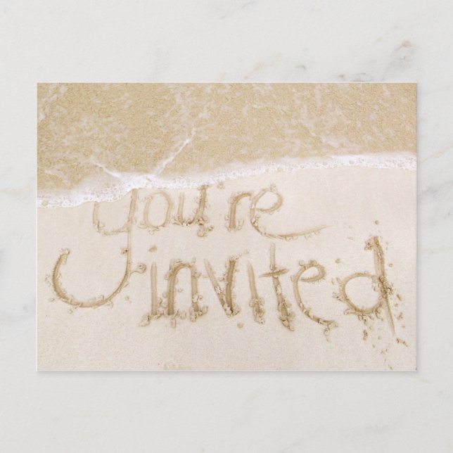 Beach Wedding Bridal Shower Invitation--Sand & Sea Invitation Postcard (Front)
