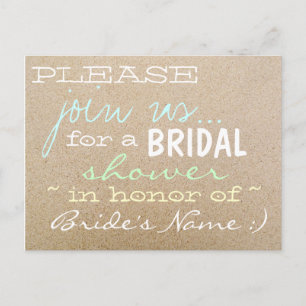 Beach Wedding/Bridal Shower Invitations in Sand
