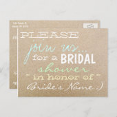 Beach Wedding/Bridal Shower Invitations in Sand (Front/Back)