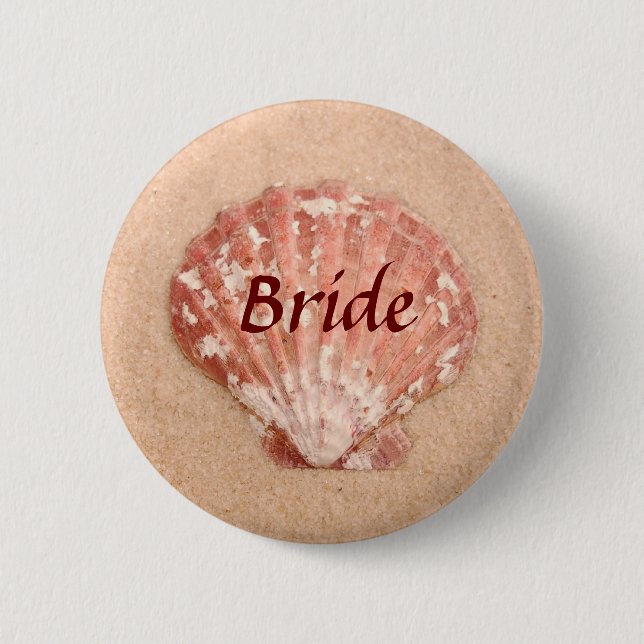 Beach Wedding Bride Button (Front)