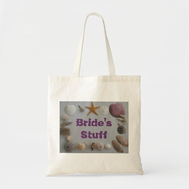 Beach Wedding/Bride's Stuff Tote Bag (Front)