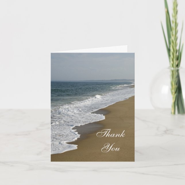 Beach Wedding Bridesmaid Thank You Card (Front)