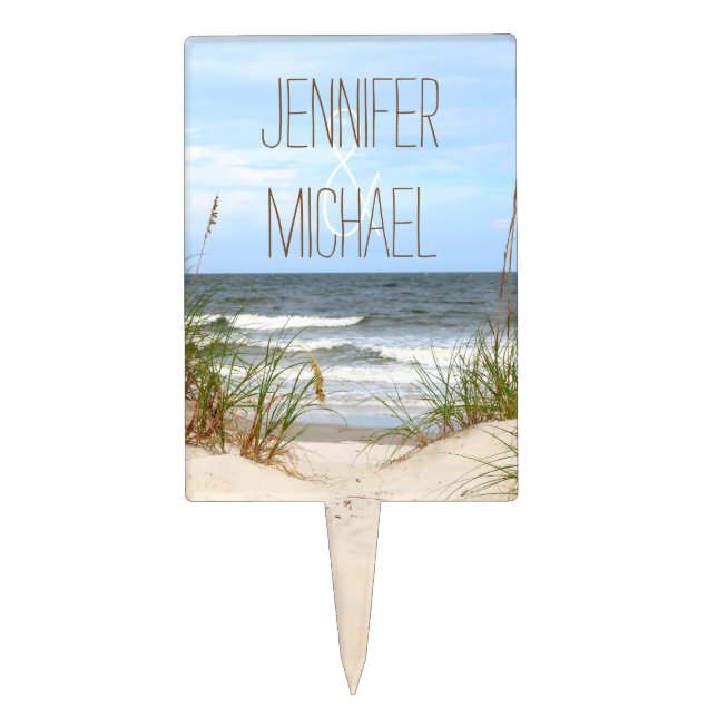 Beach Wedding Cake Topper (Front)