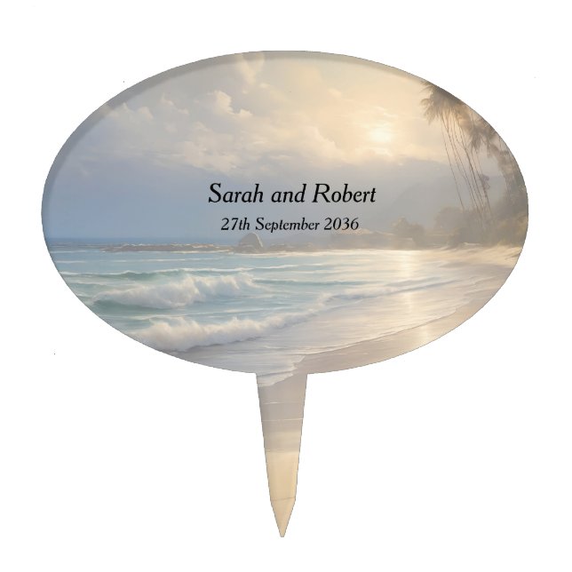 Beach Wedding Cake Topper (Front)