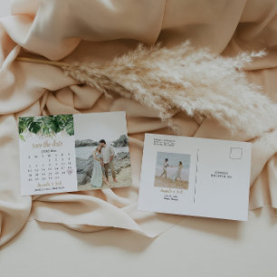 Beach Wedding Calendar Save The Date Photo Postcard