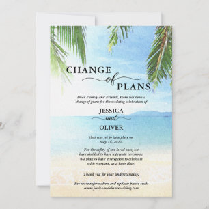 Beach Wedding Cancellation Announcement Cards