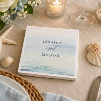 Beach Wedding Cocktail Napkin