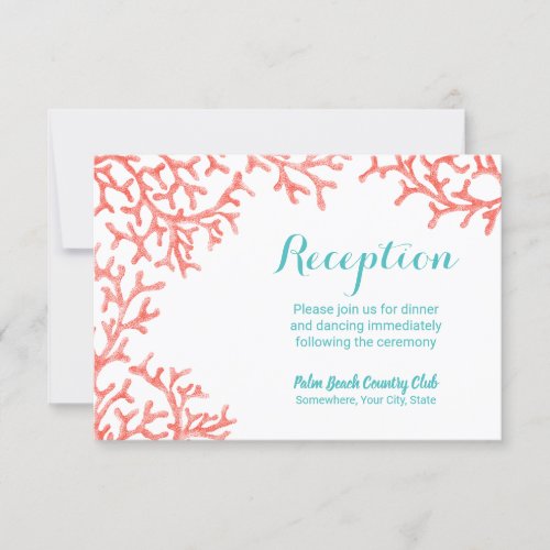 Beach Wedding Coral Reef Reception Invitation