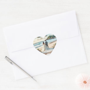 Beach Wedding Couple Heart Sticker