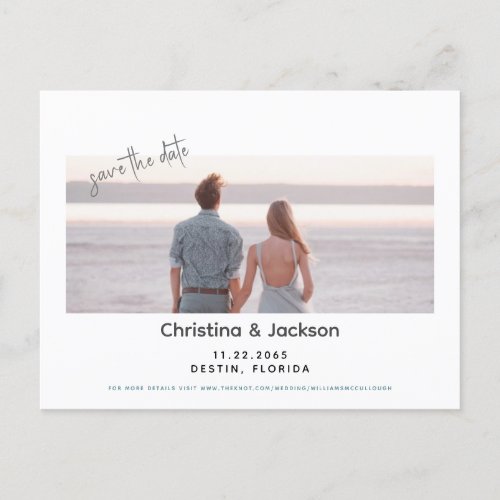 Beach Wedding Couple Photo Save the Date Postcard
