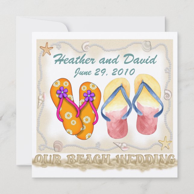 Beach Wedding Customer Revision Invitation (Front)