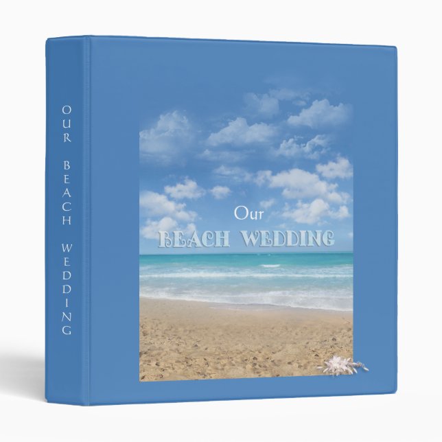 Beach Wedding (customizable)  3 Ring Binder (Front/Spine)