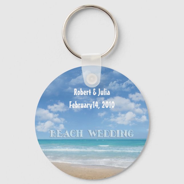 Beach Wedding (customizable) Keychain (Front)