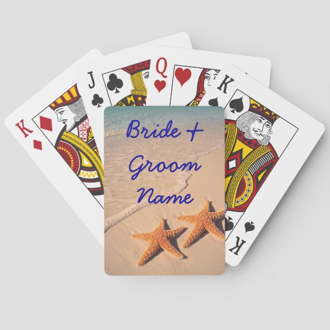 Beach Wedding deck of Playing Cards Favors (Back)