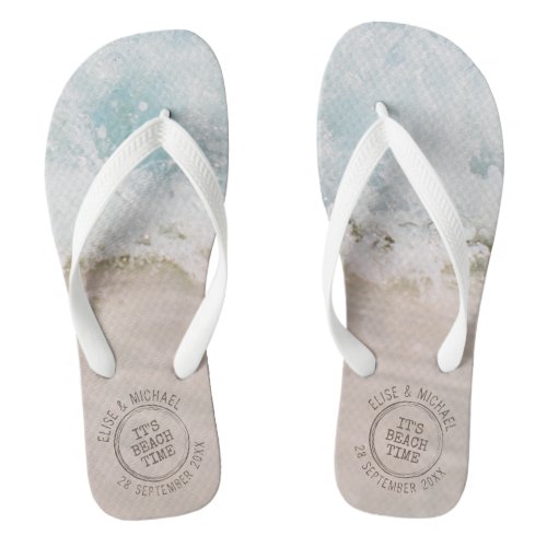 Beach Wedding Destination Personalized Flip Flops