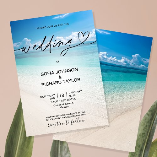 beach wedding destination tropical summer sea invi invitation