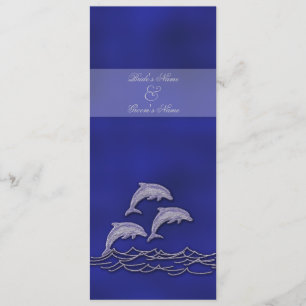 Beach wedding dolphin blue elegant invitation