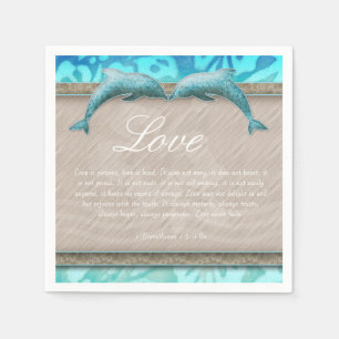 Beach Wedding Dolphin Luau Party Nautical Love Paper Napkins