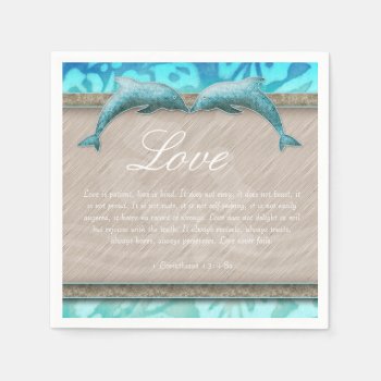 Beach Wedding Dolphin Luau Party Nautical Love Paper Napkins by WeddingShop88 at Zazzle