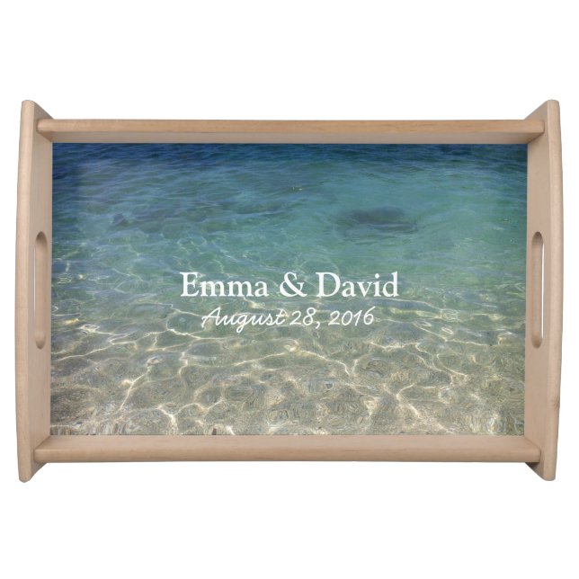 Beach Wedding Elegant Clean Sea Water Serving Tray (Front)