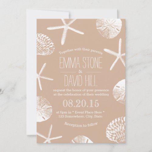 Beach Wedding Elegant Neutral Starfish Sand Dollar