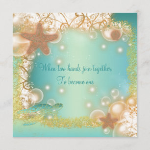 Beach wedding elegant party theme invitation
