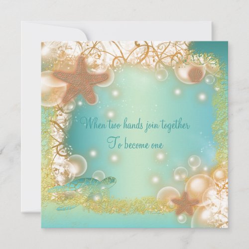 Beach wedding elegant party theme personalized invitation