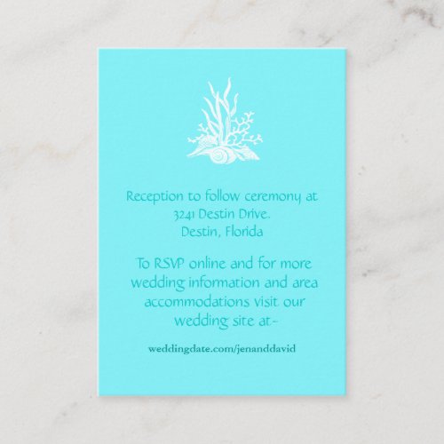 Beach Wedding enclosure cards Business Card Templates