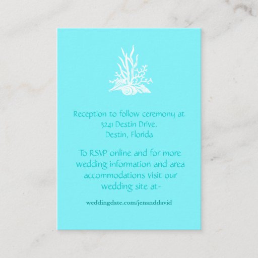 Customizable Beach Wedding enclosure cards Business Card Templates