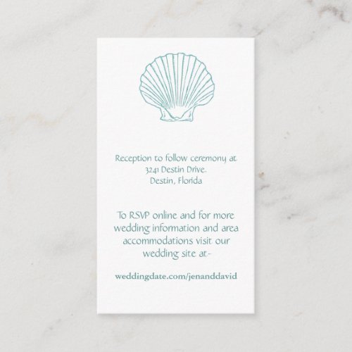 Beach Wedding enclosure cards Business Card Templates