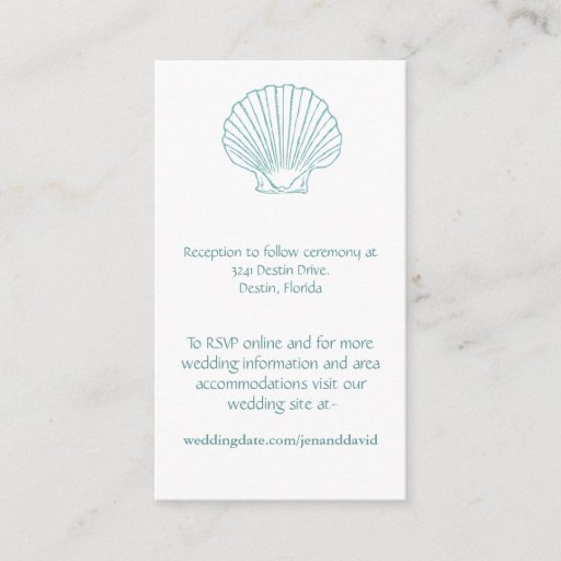 Customizable Beach Wedding enclosure cards Business Card Templates