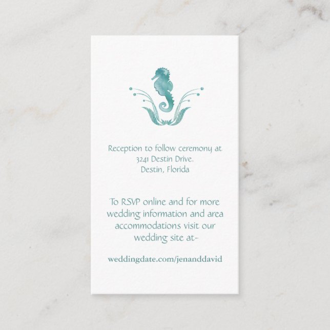 Beach Wedding enclosure cards (Front)