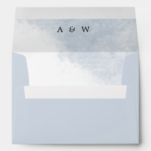 BEACH WEDDING ENVELOPE DUSTY BLUE WATERCOLOR