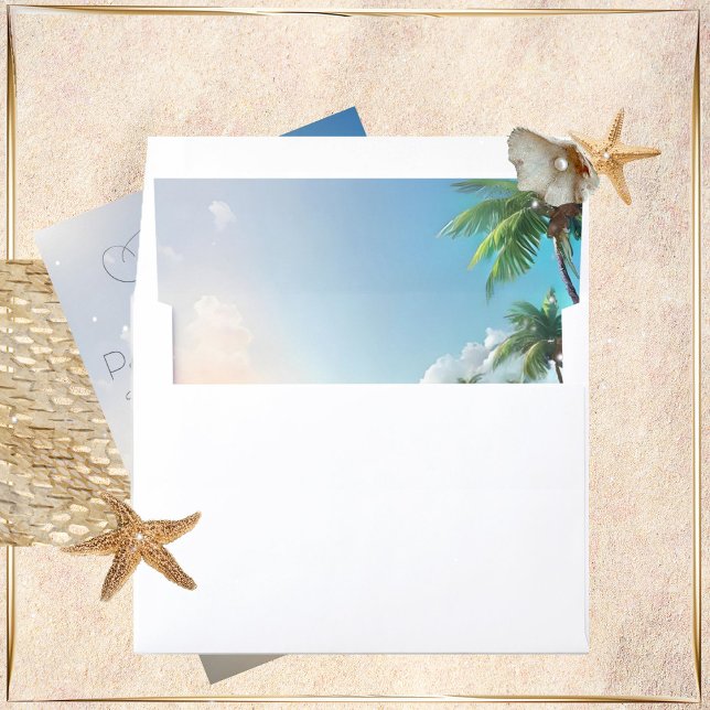 Beach Wedding Envelope Liner (Creator Uploaded)