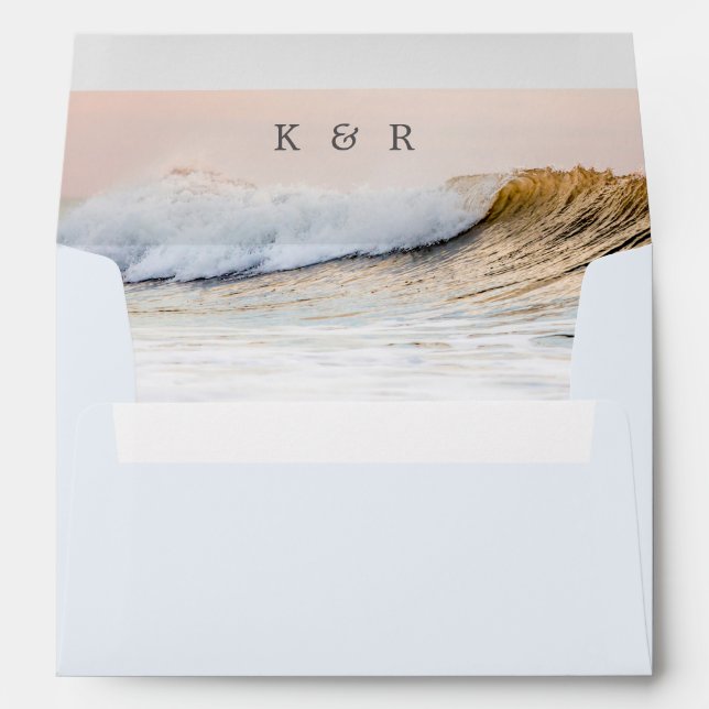 BEACH WEDDING ENVELOPE | OCEAN SUNSET STATIONERY (Back (Bottom))