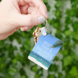 Beach Wedding Favor Funny Keychain