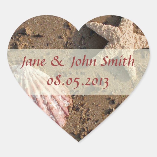 Beach Wedding Favor Stickers (Front)
