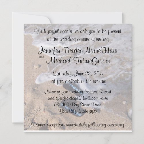 Beach Wedding Flip Flop Sandals Invitation