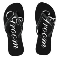 Beach wedding flip flops for groom and bride